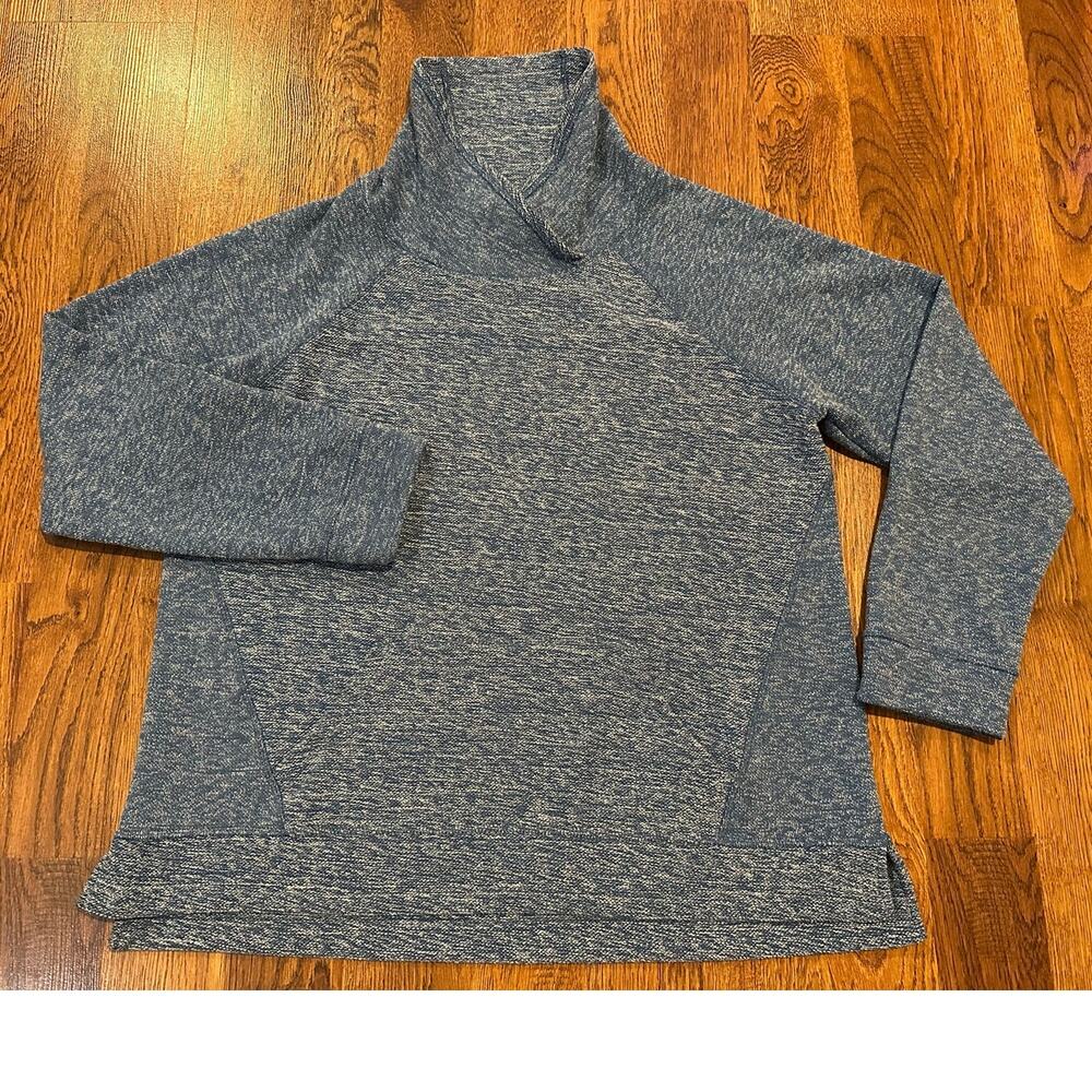 L.L. Bean Marled Cowl Neck Pullover Sweatshirt Women’s XL Blue Cozy Layers